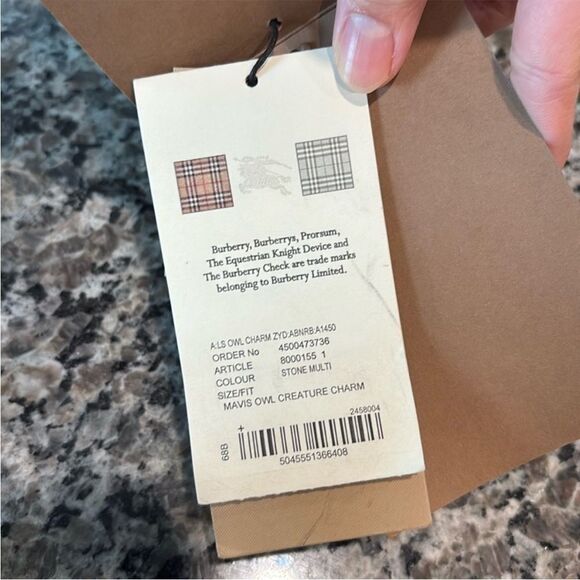 Burberry Black and Green Owl Keychain NWT - Picture 13 of 14